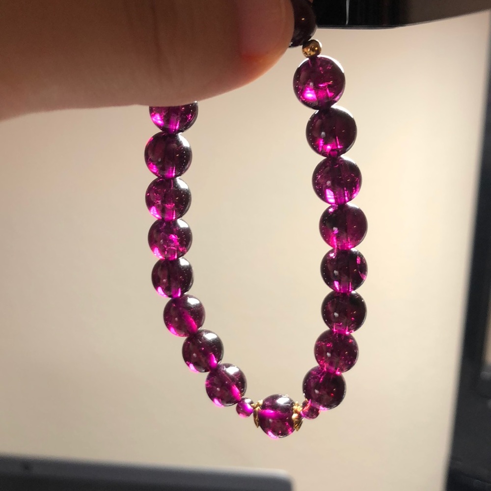 Purple Garnet Bead Bracelet